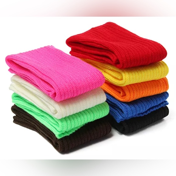 LEG WARMERS Knitted Women's Costume Neon Fluro
Dance Party Knit Sexy 80's Yoga - Picture 5 of 11